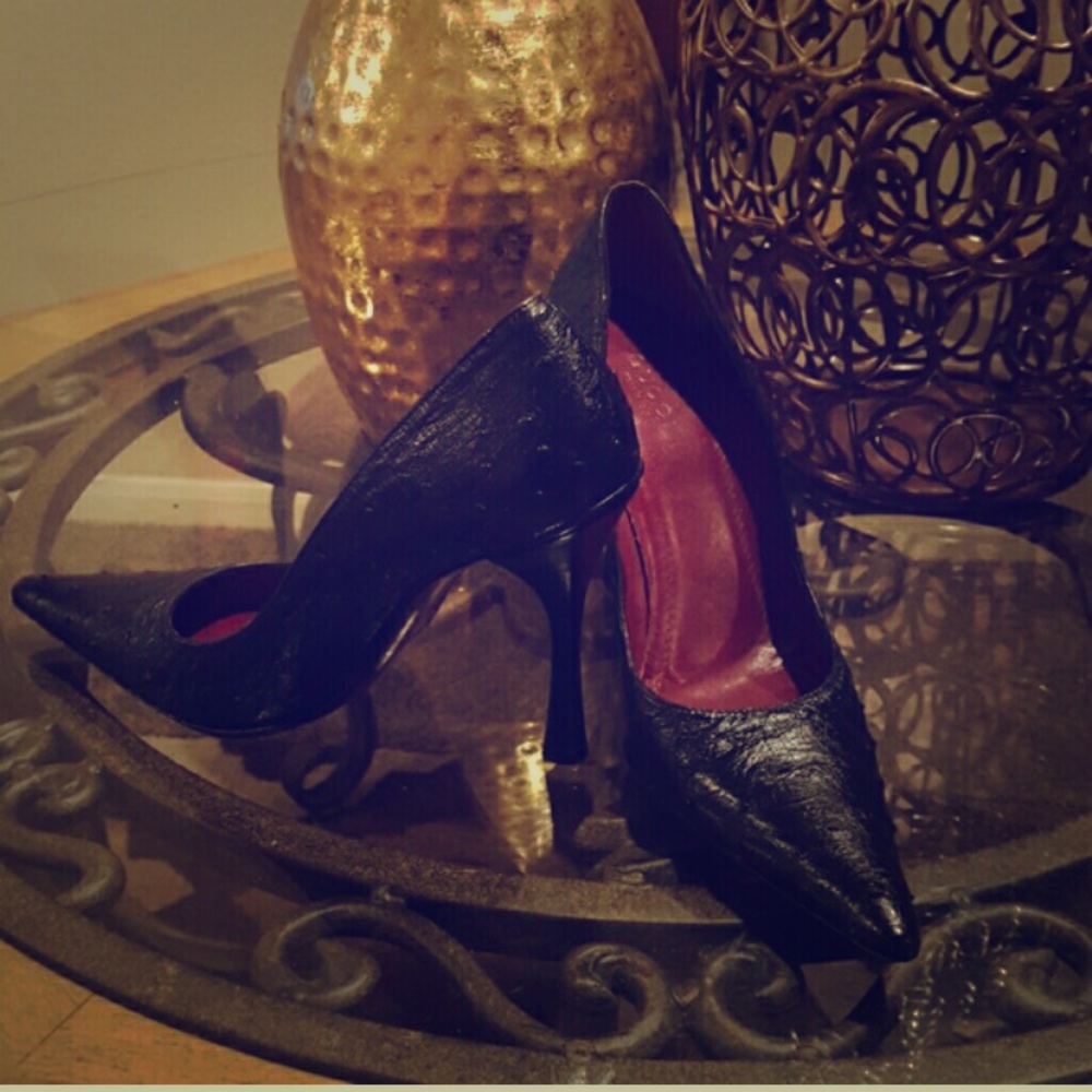 Ostrich Gucci Heels